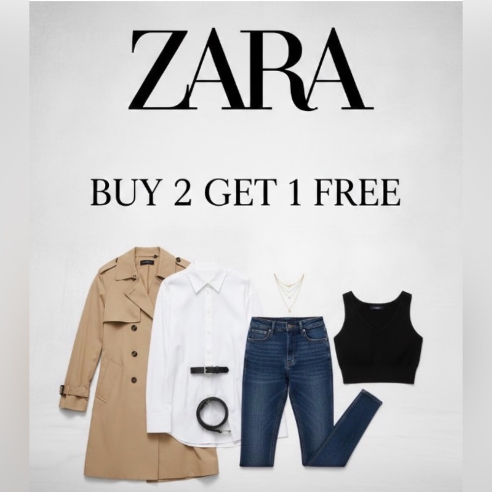 Buy 2 Zara items from my closet, get 1 same price or less for FREE!!!
